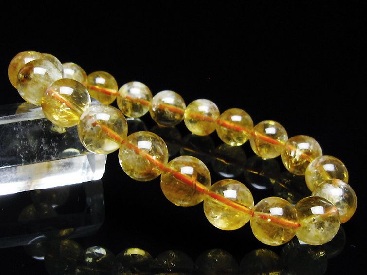 虹入りシトリンブレスレット 10mm [t366-13671] 1枚目