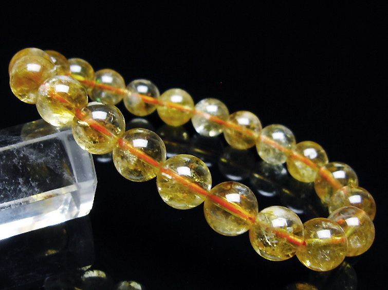 虹入りシトリンブレスレット 9mm [t366-13690] 1枚目