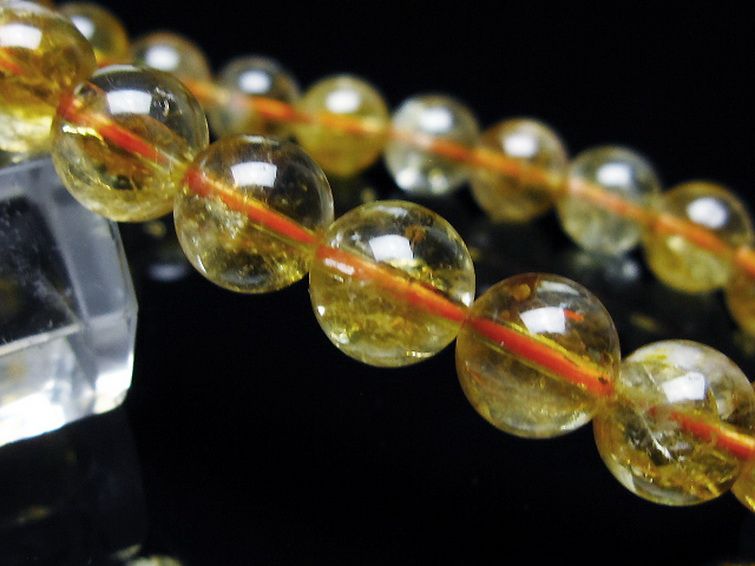 虹入りシトリンブレスレット 9mm [t366-13690] 3枚目