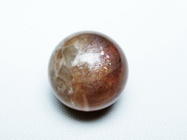 オレンジ ムーンストーン 丸玉 15mm [T371-3167] 1枚目