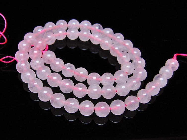 ローズクォーツ一連 7mm ビーズ [t374-2242] 1枚目