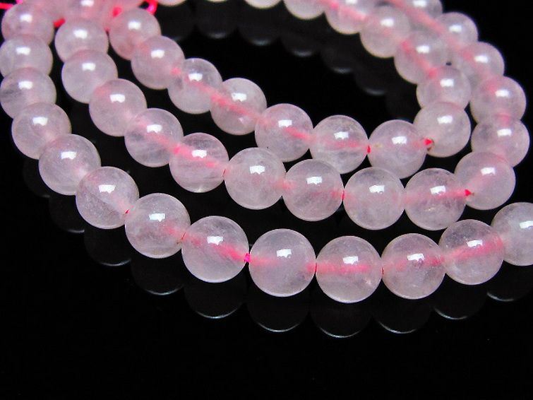 ローズクォーツ一連 7mm ビーズ [t374-2242] 3枚目