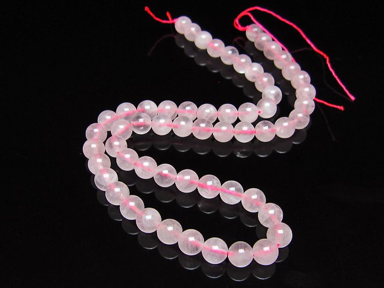 ローズクォーツ一連 7mm ビーズ [t374-2307] 2枚目