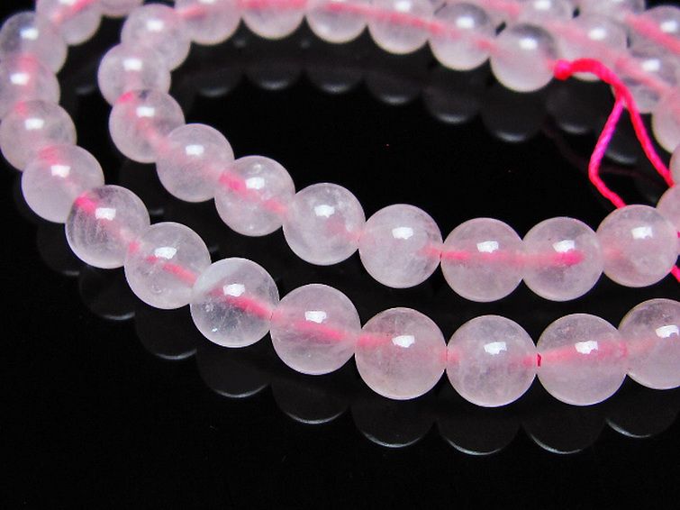 ローズクォーツ一連 7mm ビーズ [t374-2307] 3枚目