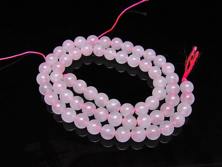 ローズクォーツ一連 6mm ビーズ [t374-2436] 1枚目