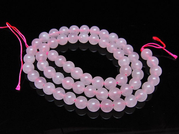 ローズクォーツ一連 6mm ビーズ [t374-2455] 1枚目