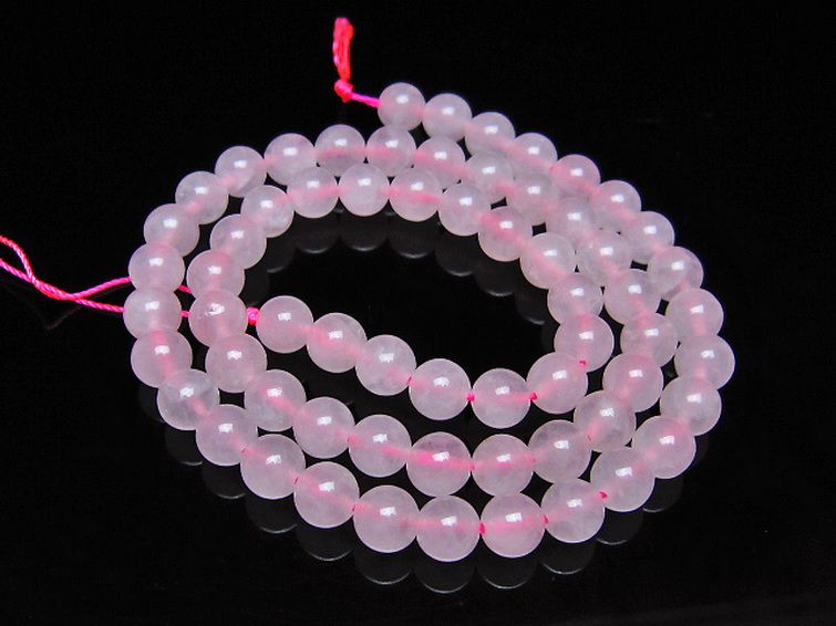 ローズクォーツ一連 6mm ビーズ [t374-2475] 1枚目