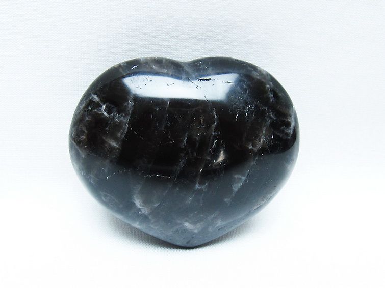 モリオン 純天然 黒水晶 ハート 置物[T375-5080] 1枚目