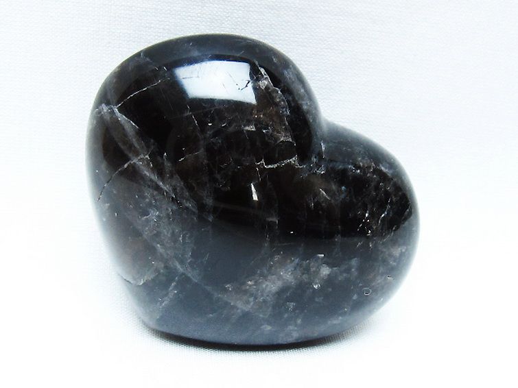 モリオン 純天然 黒水晶 ハート 置物[T375-5088] 2枚目