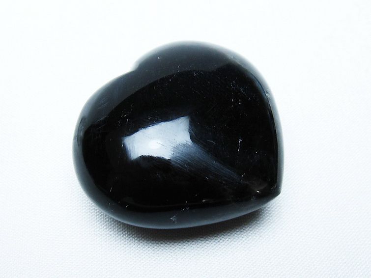 モリオン 純天然 黒水晶 ハート 置物 [t375-5130] 1枚目
