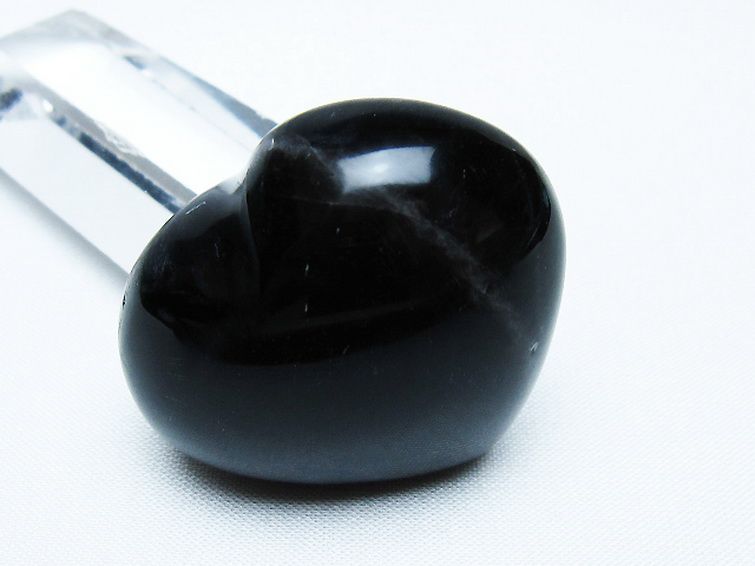 モリオン 純天然 黒水晶 ハート 置物 [t375-5130] 2枚目