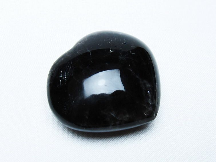 モリオン 純天然 黒水晶 ハート 置物 [t375-5136] 1枚目