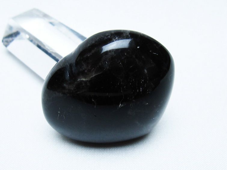モリオン 純天然 黒水晶 ハート 置物 [t375-5136] 2枚目