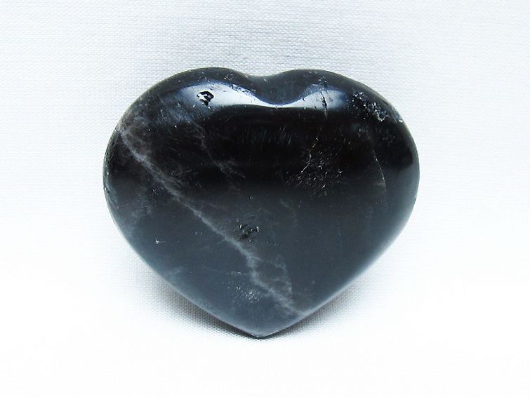 モリオン 純天然 黒水晶 ハート 置物[T375-5146] 1枚目