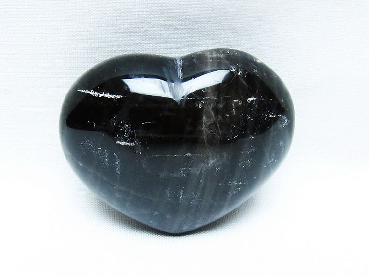 モリオン 純天然 黒水晶 ハート 置物 [t375-5152] 1枚目