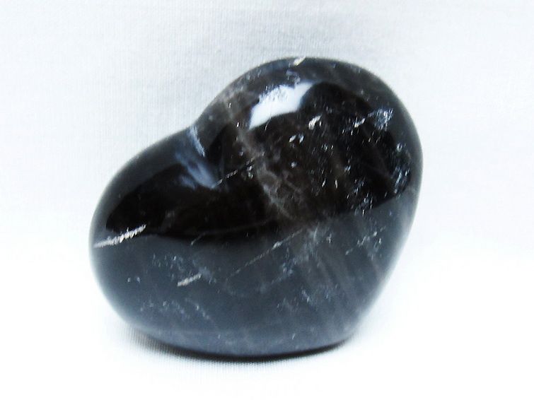 モリオン 純天然 黒水晶 ハート 置物 [t375-5152] 2枚目
