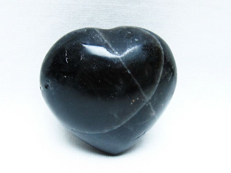 モリオン 純天然 黒水晶 ハート 置物[T375-5155] 1枚目