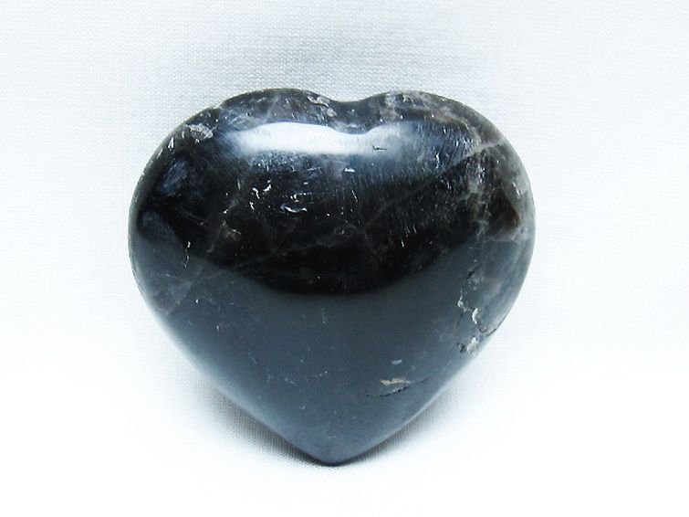 モリオン 純天然 黒水晶 ハート 置物[T375-5162] 1枚目