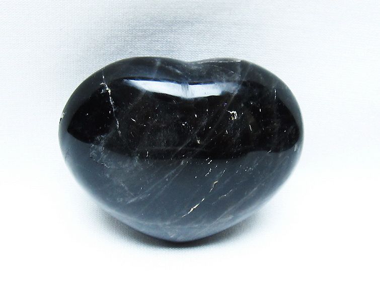 モリオン 純天然 黒水晶 ハート 置物[T375-5166] 1枚目