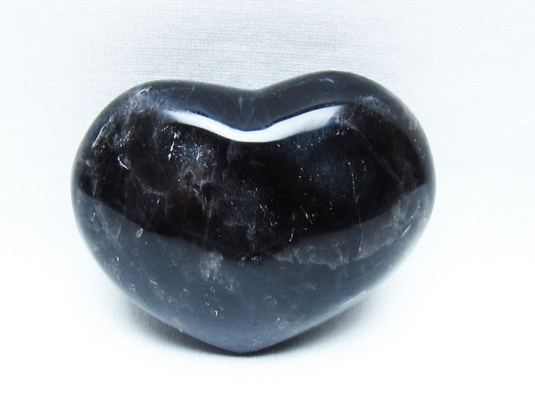 モリオン 純天然 黒水晶 ハート 置物[T375-5174] 1枚目