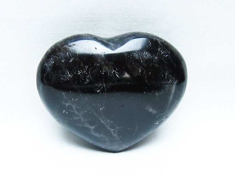 モリオン 純天然 黒水晶 ハート 置物[T375-5178] 1枚目