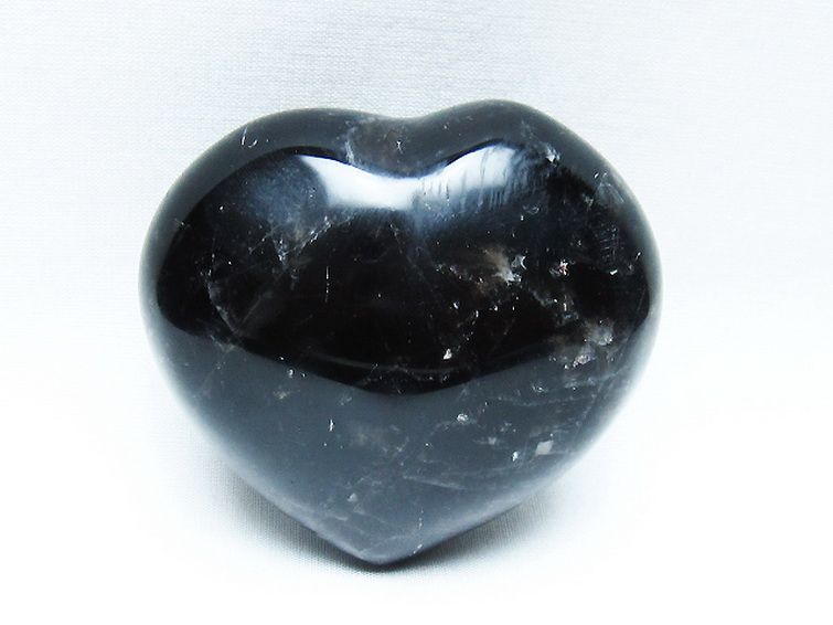モリオン 純天然 黒水晶 ハート 置物[T375-5181] 1枚目