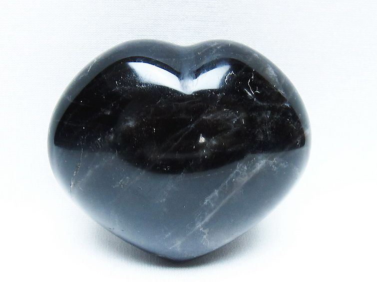 モリオン 純天然 黒水晶 ハート 置物[T375-5185] 1枚目