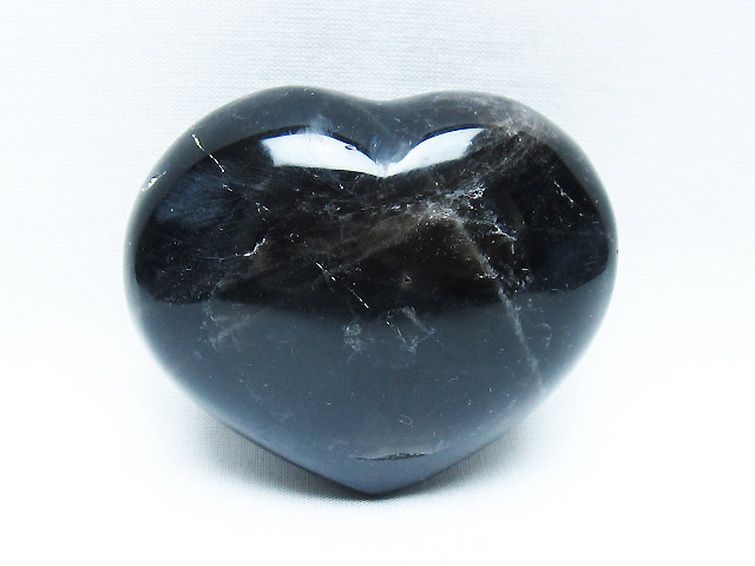 モリオン 純天然 黒水晶 ハート 置物[T375-5194] 1枚目