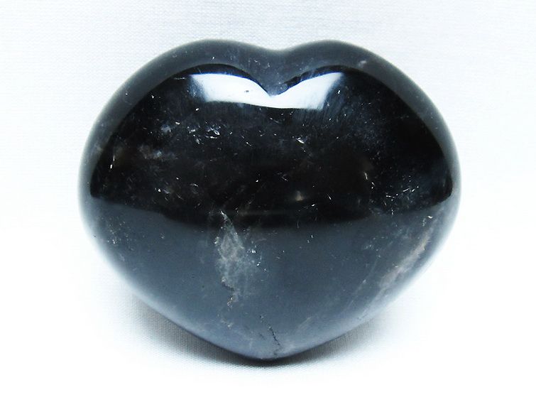モリオン 純天然 黒水晶 ハート 置物 [t375-5195] 1枚目