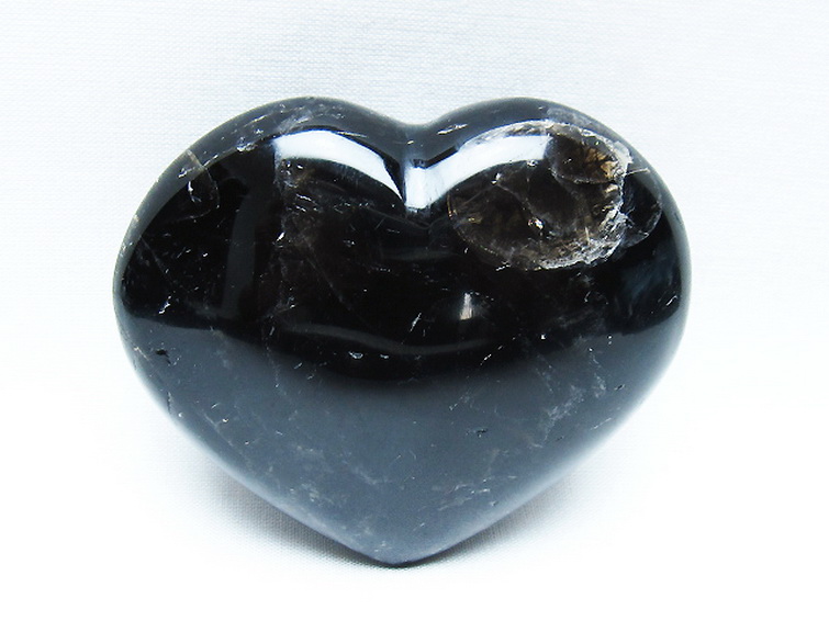 モリオン 純天然 黒水晶 ハート 置物[T375-5197] 1枚目
