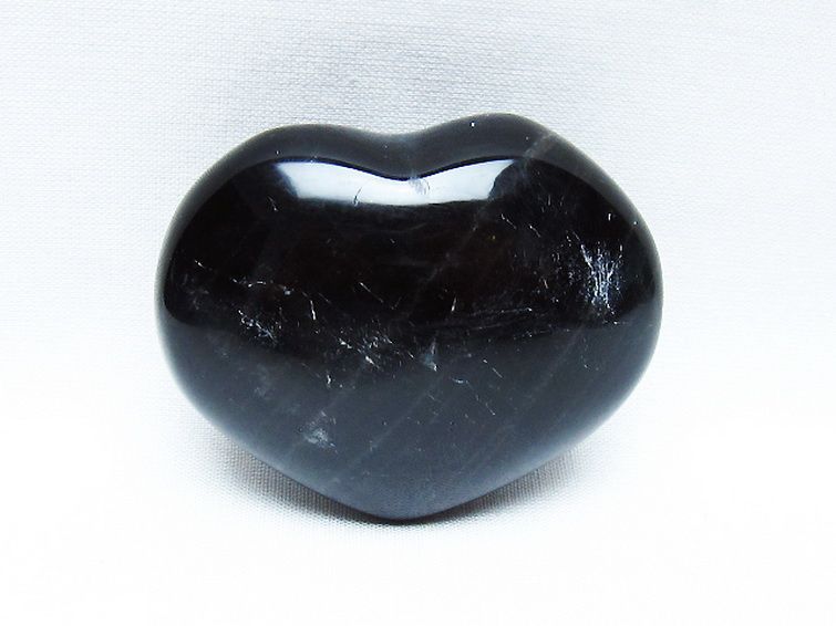 モリオン 純天然 黒水晶 ハート 置物 [t375-5211] 1枚目