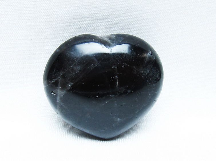 モリオン 純天然 黒水晶 ハート 置物 [t375-5213] 1枚目