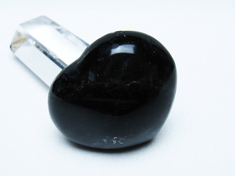 モリオン 純天然 黒水晶 ハート 置物[T375-5221] 2枚目