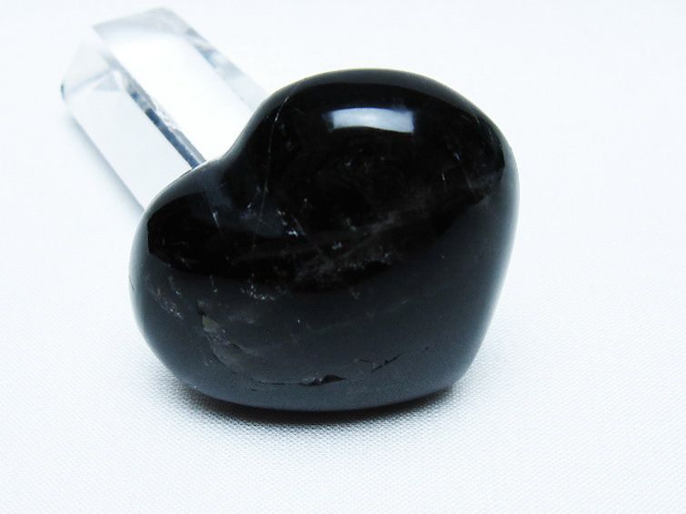 モリオン 純天然 黒水晶 ハート 置物[T375-5224] 2枚目