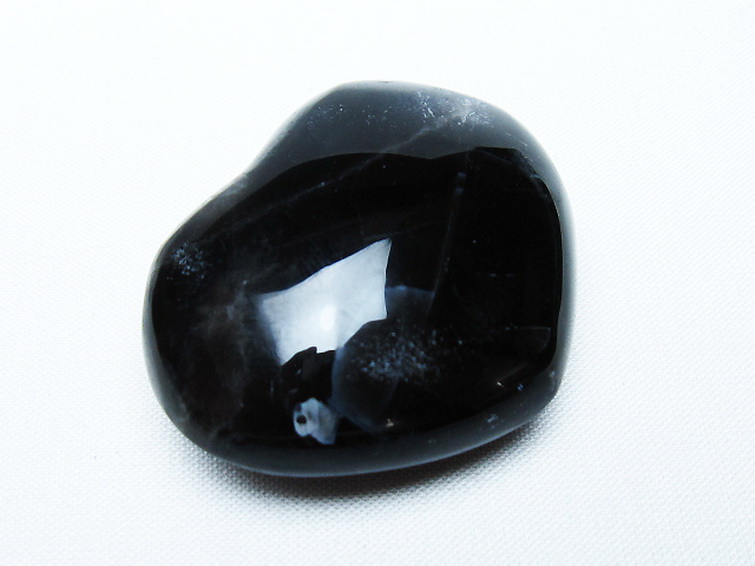 モリオン 純天然 黒水晶 ハート 置物[T375-5233] 1枚目