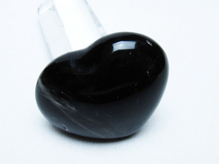 モリオン 純天然 黒水晶 ハート 置物[T375-5242] 2枚目