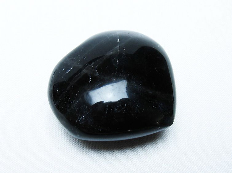 モリオン 純天然 黒水晶 ハート 置物 [t375-5247] 1枚目