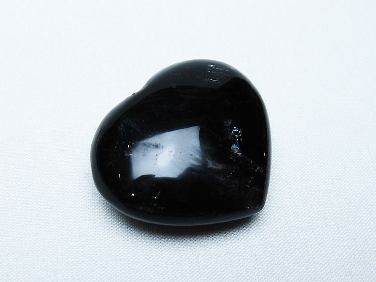 モリオン 純天然 黒水晶 ハート 置物 [t375-5265] 1枚目