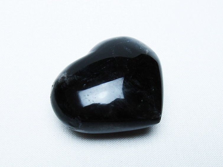 モリオン 純天然 黒水晶 ハート 置物 [t375-5270] 1枚目