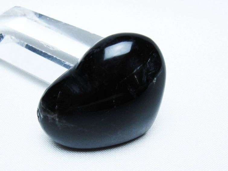 モリオン 純天然 黒水晶 ハート 置物 [t375-5270] 2枚目