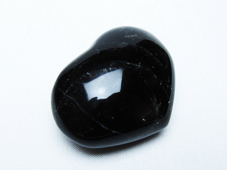 モリオン 純天然 黒水晶 ハート 置物[T375-5274] 1枚目