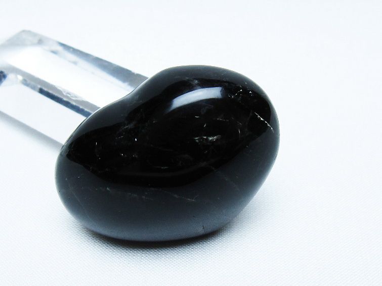 モリオン 純天然 黒水晶 ハート 置物[T375-5274] 2枚目