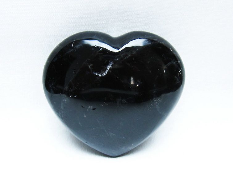 モリオン 純天然 黒水晶 ハート 置物 [t375-5295] 1枚目