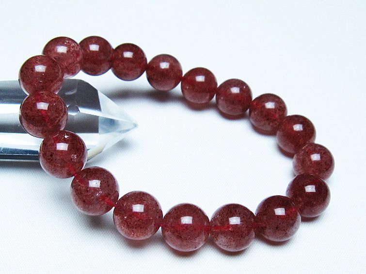アフリカンストロベリークォーツブレスレット 12mm [t381-2607] 1枚目