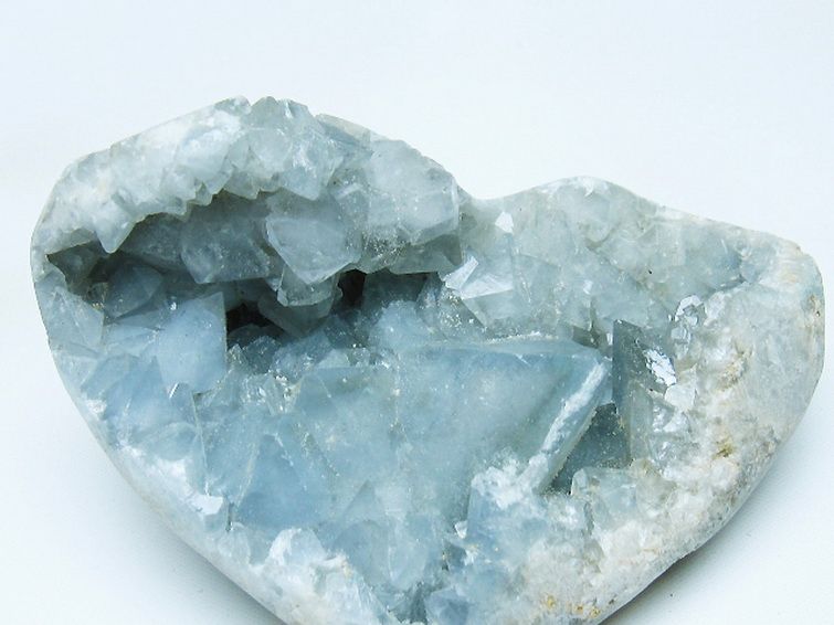 セレスタイト 天青石 ハートシェイプ 原石 [t385-14783] 2枚目