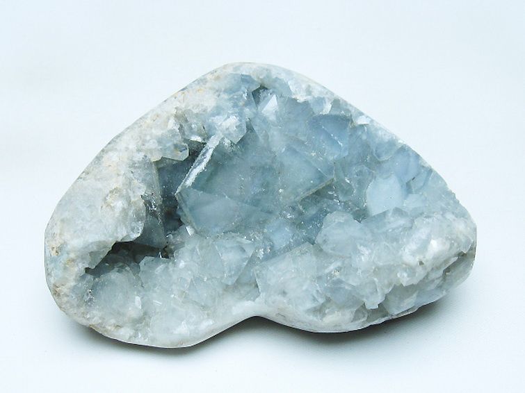 セレスタイト 天青石 ハートシェイプ 原石 [t385-14783] 3枚目