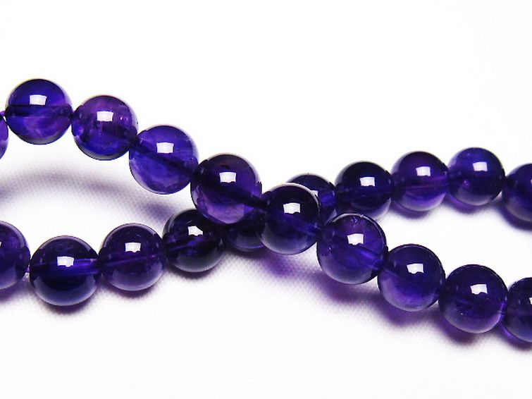 ◆アメジスト◆紫水晶ブレス◆8ミリ玉◆ アメジスト(紫水晶)(2Aランク) - 8mm玉、サイズ15cm | 天然石