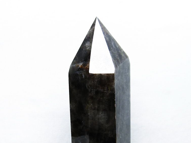 1.6Kgパワーストーン 天然石 モリオン 純天然 黒水晶 六角柱[T43-7588]