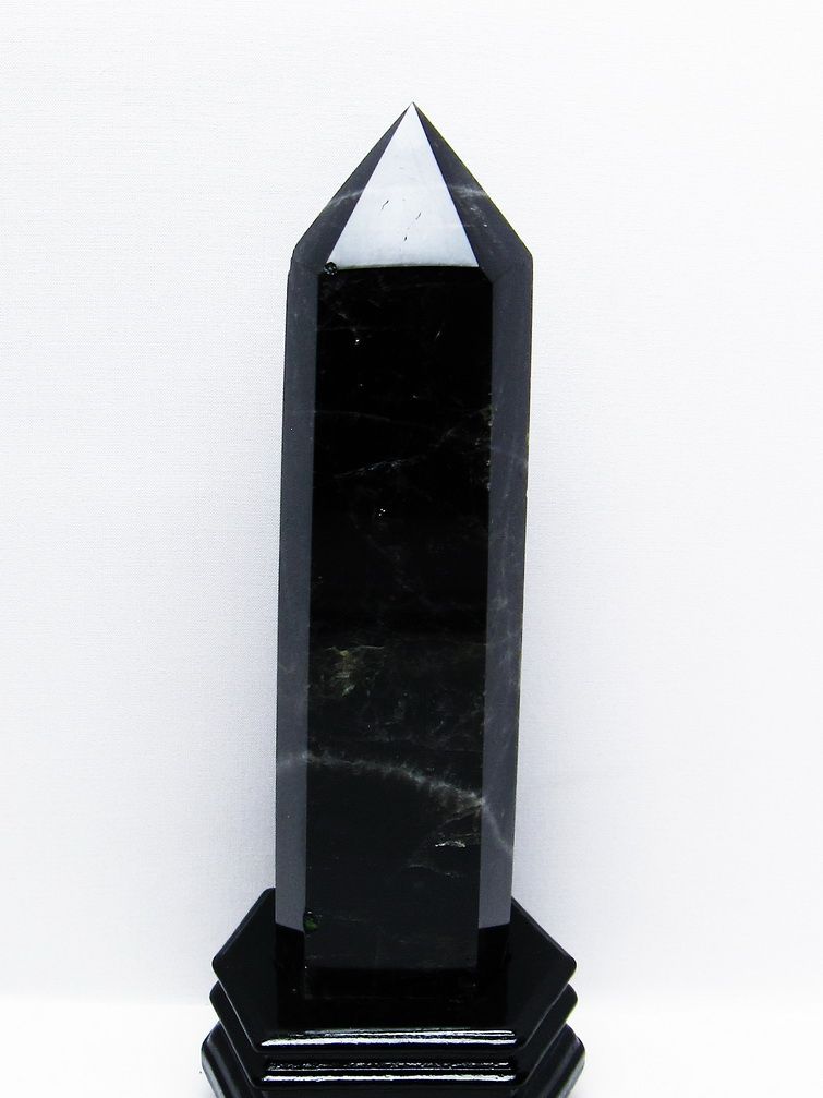 1.1Kgモリオン 純天然 黒水晶 六角柱[T43-7934] 1枚目