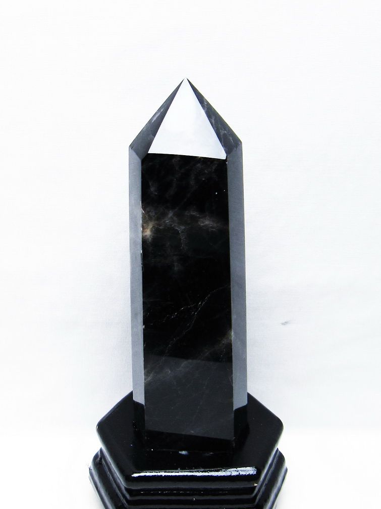 モリオン 純天然 黒水晶 六角柱[T43-8187] 1枚目